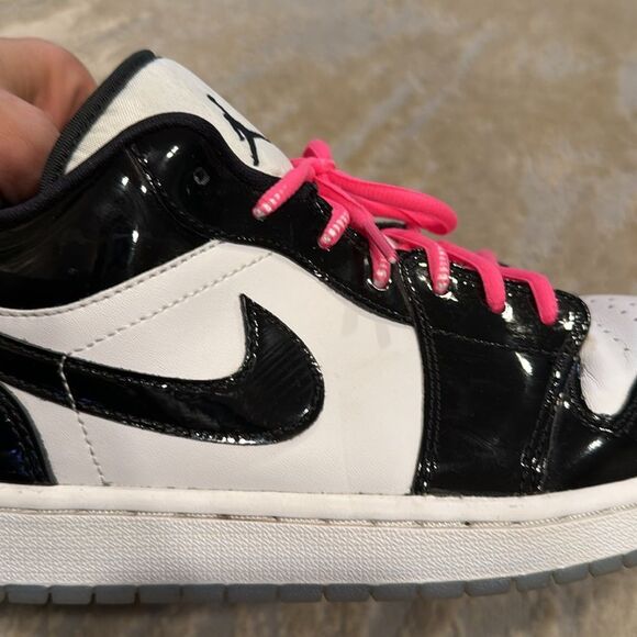 Nike Air Jordan 1 Low Men\'s Shoes White/Black patent leather DV1309-100 10.5 GUC main image 10